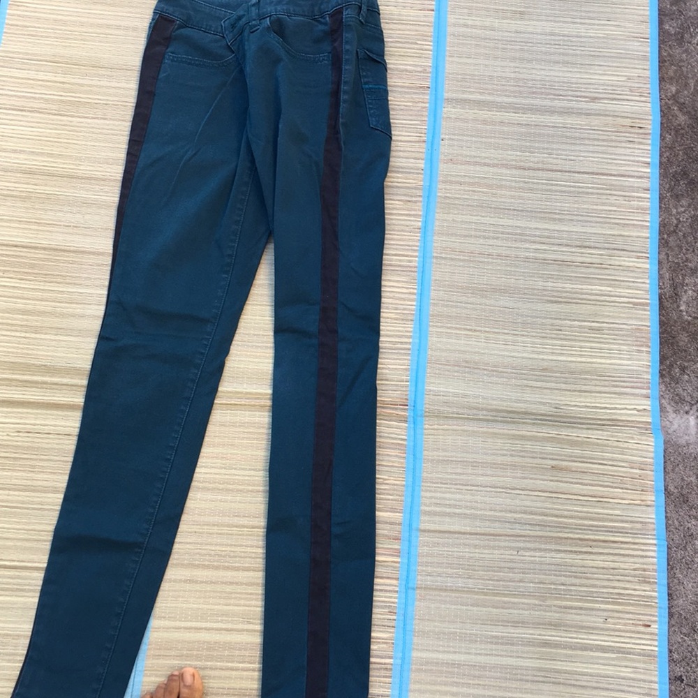American Eagle Outfitters Super Stretch Tuxedo Stripe Green Jeans Size 4